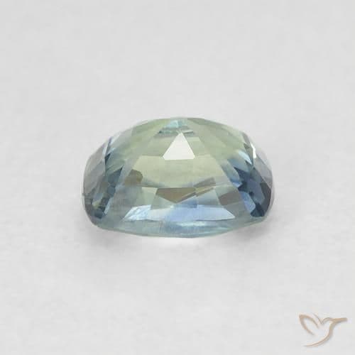 0.61ct Natural Pale Green Sapphire, Cushion Cut, 5.1x4 mm