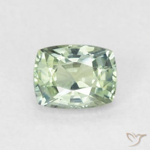 0.64ct Light Sage Green Sapphire, Cushion Cut, 5.2x4 mm
