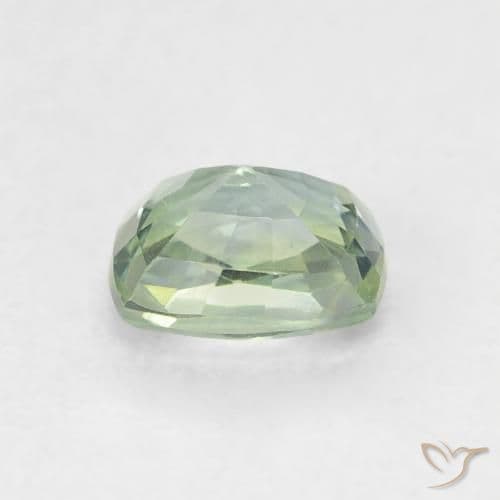 0.64ct Light Sage Green Sapphire, Cushion Cut, 5.2x4 mm