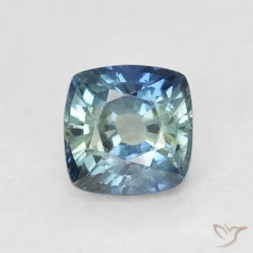 0.71ct Natural Teal Sapphire, Cushion Cut, 4.8x4.8 mm