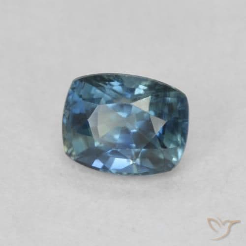 0.57ct Natural Teal Sapphire, Cushion Cut, 4.9x3.9 mm