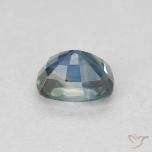 0.57ct Natural Teal Sapphire, Cushion Cut, 4.9x3.9 mm