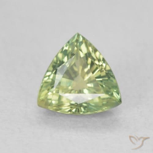 0.49ct Natural Yellowish Green Sapphire, Trillion, 5x4.8 mm
