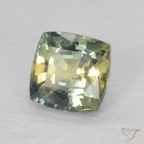 0.91ct Natural Multicolor Sapphire, Cushion Cut, 5.2x5.1 mm