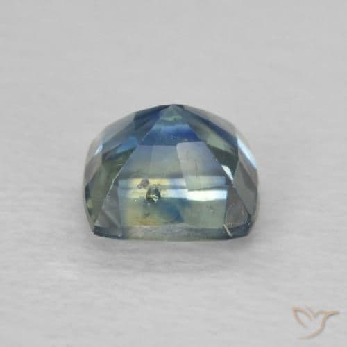 0.76ct Natural Blue-Green Sapphire, Cushion Cut, 4.8x4.8 mm