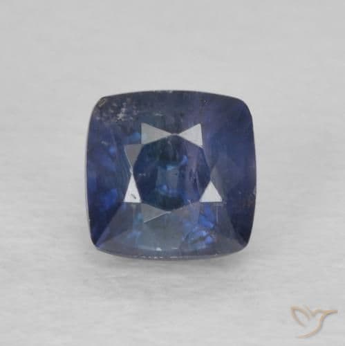 0.68ct Natural Teal Sapphire, Cushion Cut, 4.6x4.5 mm
