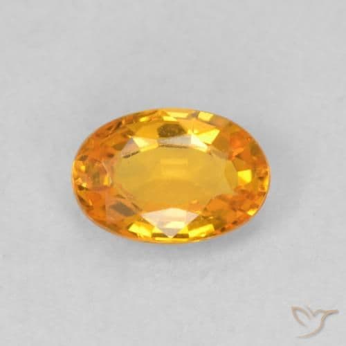 0.63ct Natural Apricot Orange Sapphire, Oval Cut, 6.1x4.2 mm