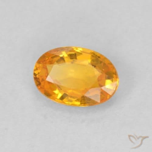 0.63ct Natural Apricot Orange Sapphire, Oval Cut, 6.1x4.2 mm