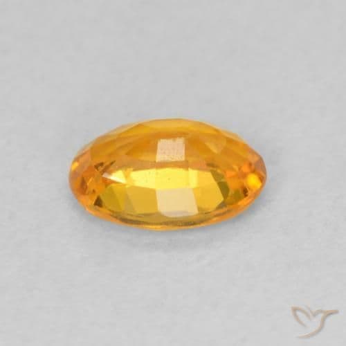 0.63ct Natural Apricot Orange Sapphire, Oval Cut, 6.1x4.2 mm