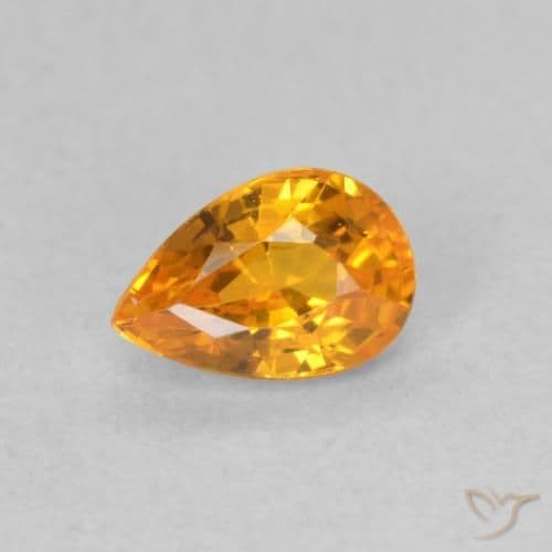0.62ct Apricot Orange Sapphire, Pear Shape, 6.1x4.1 mm