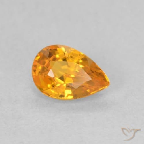 0.62ct Apricot Orange Sapphire, Pear Shape, 6.1x4.1 mm