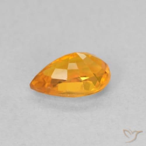 0.62ct Apricot Orange Sapphire, Pear Shape, 6.1x4.1 mm