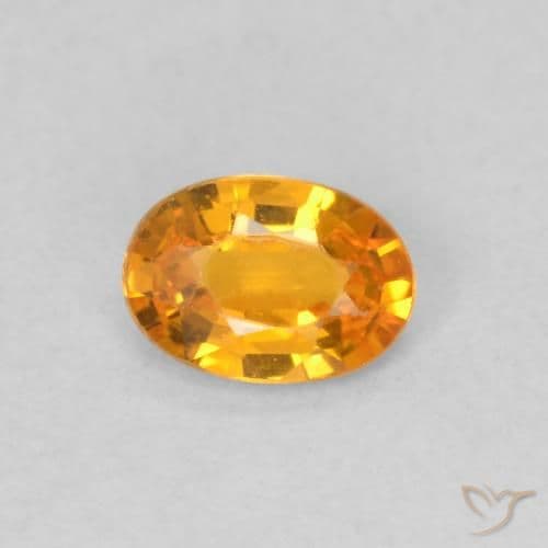 0.50ct Natural Bright Orange Sapphire, Oval Cut, 5.8x4.1 mm