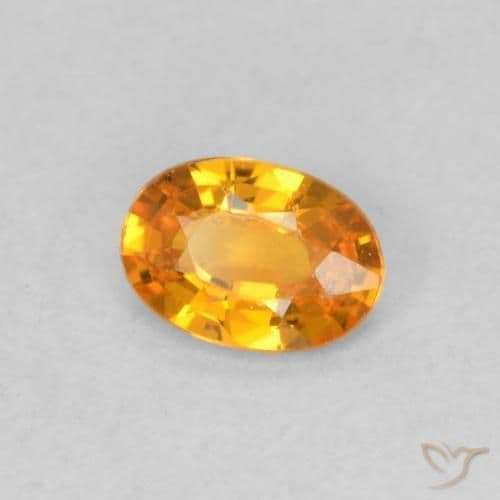 0.50ct Natural Bright Orange Sapphire, Oval Cut, 5.8x4.1 mm