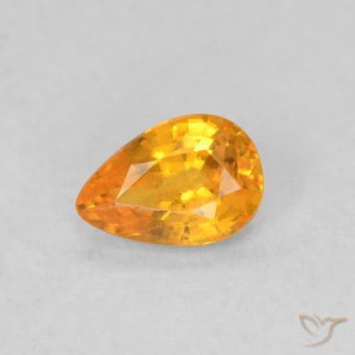 0.44ct Natural Fire Orange Sapphire, Pear Shape, 5.6x4 mm