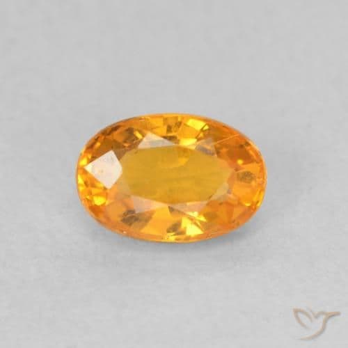 0.69ct Natural Bright Orange Sapphire, Oval Cut, 5.9x4 mm