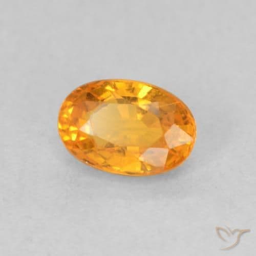 0.69ct Natural Bright Orange Sapphire, Oval Cut, 5.9x4 mm