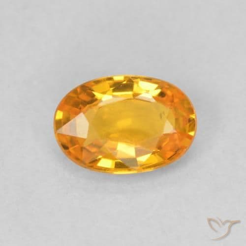 0.66ct Natural Bright Orange Sapphire, Oval Cut, 6.2x4.3 mm