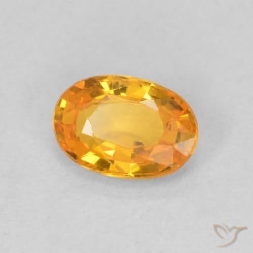 0.66ct Natural Bright Orange Sapphire, Oval Cut, 6.2x4.3 mm