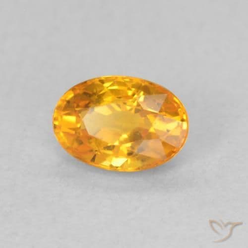 0.74ct Natural Bright Orange Sapphire, Oval Cut, 6x4.1 mm