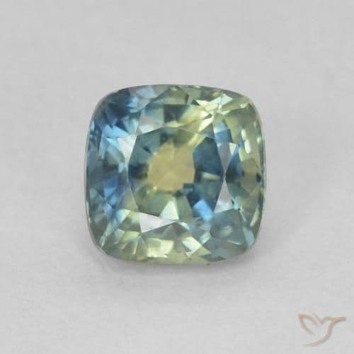 0.71ct Natural Teal Sapphire, Cushion Cut, 4.8x4.8 mm