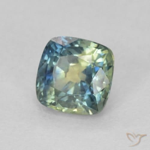 0.87ct Natural Multicolor Sapphire, Cushion Cut, 5x5 mm