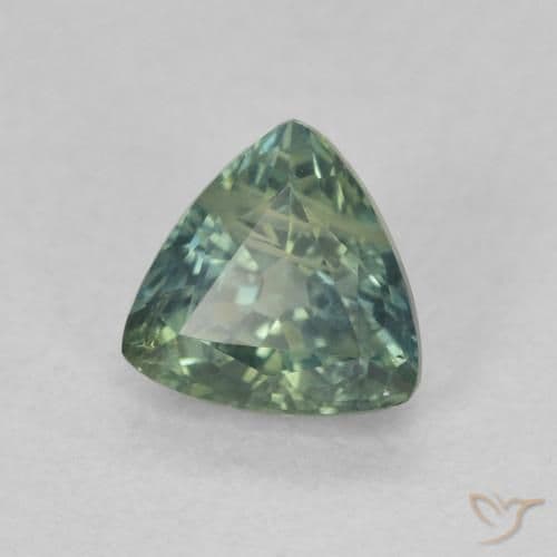 0.79ct Natural Blue Green Sapphire, Trillion, 5.4x5.3 mm