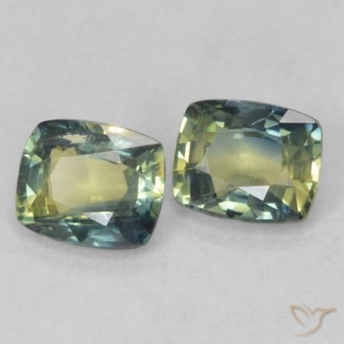 1.46ct Natural Multicolor Sapphire, Cushion Cut, 5.5x4.7 mm