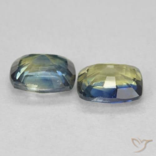 1.46ct Natural Multicolor Sapphire, Cushion Cut, 5.5x4.7 mm