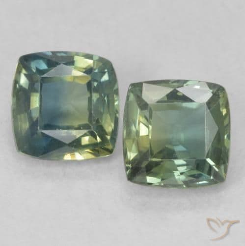 1.34ct Natural Multicolor Sapphire, Cushion Cut, 4.8x4.7 mm