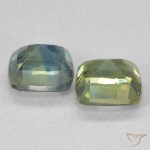 1.34ct Natural Multicolor Sapphire, Cushion Cut, 4.8x4.7 mm