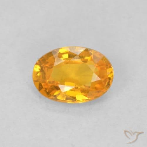 0.62ct Natural Apricot Orange Sapphire, Oval Cut, 6.1x4.3 mm