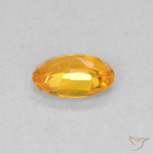 0.62ct Natural Apricot Orange Sapphire, Oval Cut, 6.1x4.3 mm