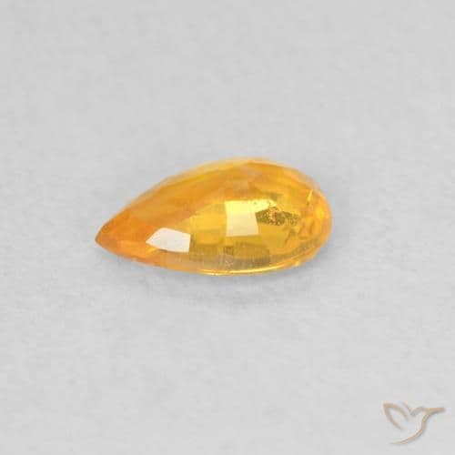 0.45ct Natural Medium Orange Sapphire, Pear Shape, 5.9x4 mm