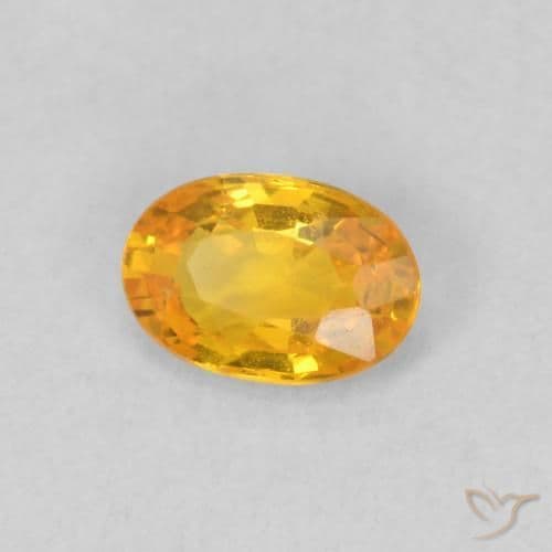0.59ct Natural Bright Orange Sapphire, Oval Cut, 6.1x4.2 mm