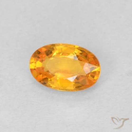 0.54ct Natural Bright Orange Sapphire, Oval Cut, 5.9x3.9 mm