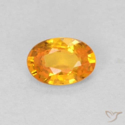 0.61ct Natural Bright Orange Sapphire, Oval Cut, 6x4.1 mm
