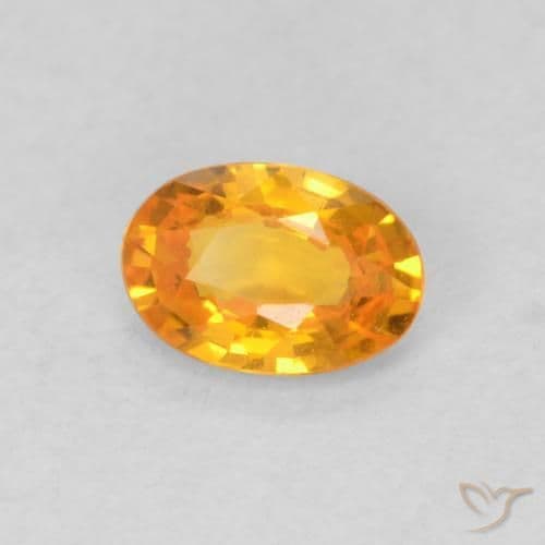 0.61ct Natural Bright Orange Sapphire, Oval Cut, 6x4.1 mm