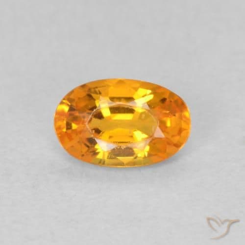 0.59ct Natural Bright Orange Sapphire, Oval Cut, 6.1x3.9 mm