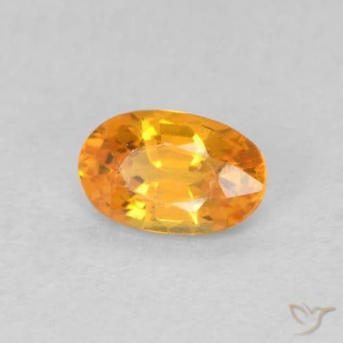 0.59ct Natural Bright Orange Sapphire, Oval Cut, 6.1x3.9 mm