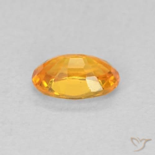 0.59ct Natural Bright Orange Sapphire, Oval Cut, 6.1x3.9 mm