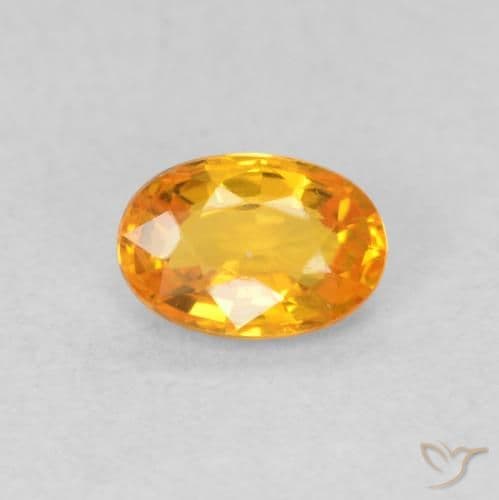0.55ct Natural Bright Orange Sapphire, Oval Cut, 5.7x4 mm