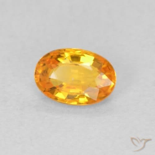 0.55ct Natural Bright Orange Sapphire, Oval Cut, 5.7x4 mm