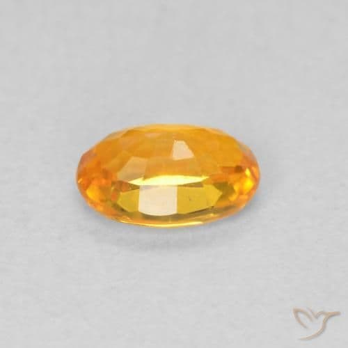 0.55ct Natural Bright Orange Sapphire, Oval Cut, 5.7x4 mm