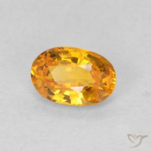 0.70ct Natural Bright Orange Sapphire, Oval Cut, 6.2x4.2 mm