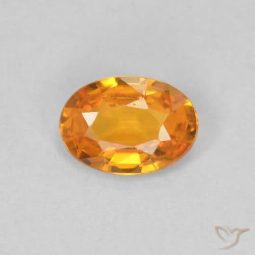 0.49ct Natural Bright Orange Sapphire, Oval Cut, 5.9x4.2 mm