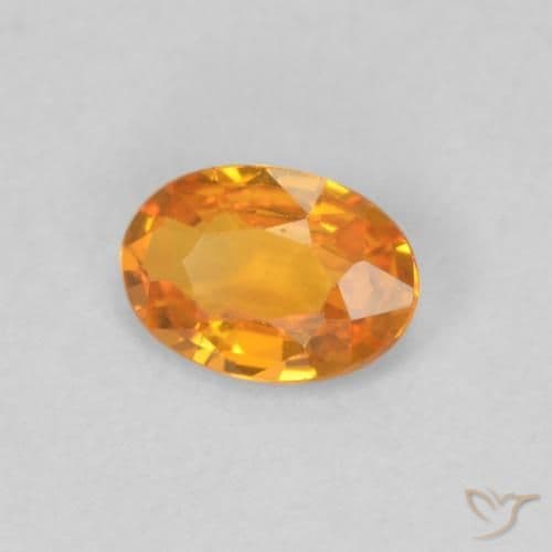 0.49ct Natural Bright Orange Sapphire, Oval Cut, 5.9x4.2 mm