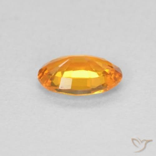 0.49ct Natural Bright Orange Sapphire, Oval Cut, 5.9x4.2 mm