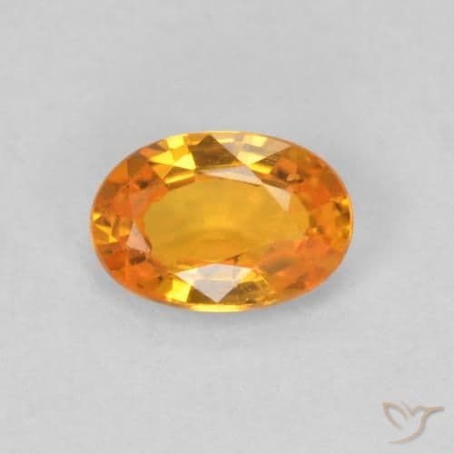 0.61ct Natural Bright Orange Sapphire, Oval Cut, 6.2x4.2 mm