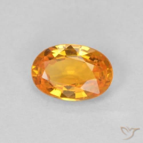 0.61ct Natural Bright Orange Sapphire, Oval Cut, 6.2x4.2 mm